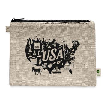 USA Collage 26' - Hemp Carry All Pouch - natural - Front