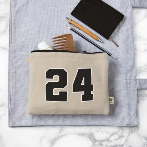 Varsity Number 24 College Font - Hemp Carry All Pouch
