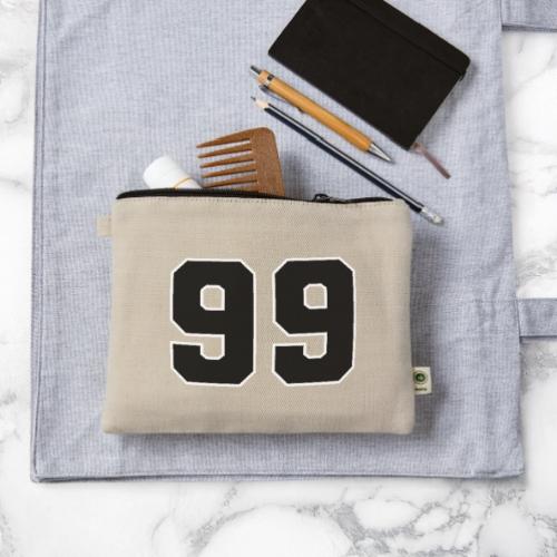 Varsity Number 99 Athletic Font - Hemp Carry All Pouch