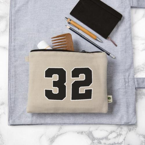 Varsity Number 32 Athletic Design - Hemp Carry All Pouch
