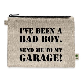 Bad Boy Garage Man Funny - Hemp Carry All Pouch - natural - Front