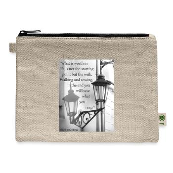 What is worth in life is... - Hemp Carry All Pouch - natural - Front