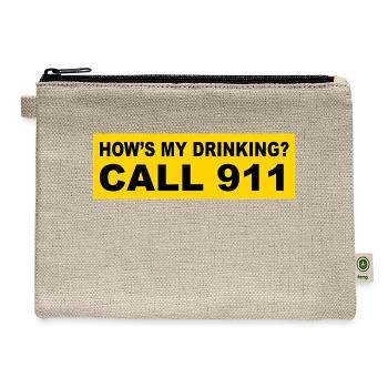 Funny Drinking 911 Shirt T Shirt - Hemp Carry All Pouch - natural - Front