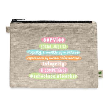 School Social Worker Facts School Social Workers - Hemp Carry All Pouch - natural - Front