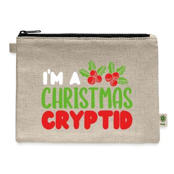 I m A Christmas Cryptid Elusive Introvert - Hemp Carry All Pouch - natural - Front