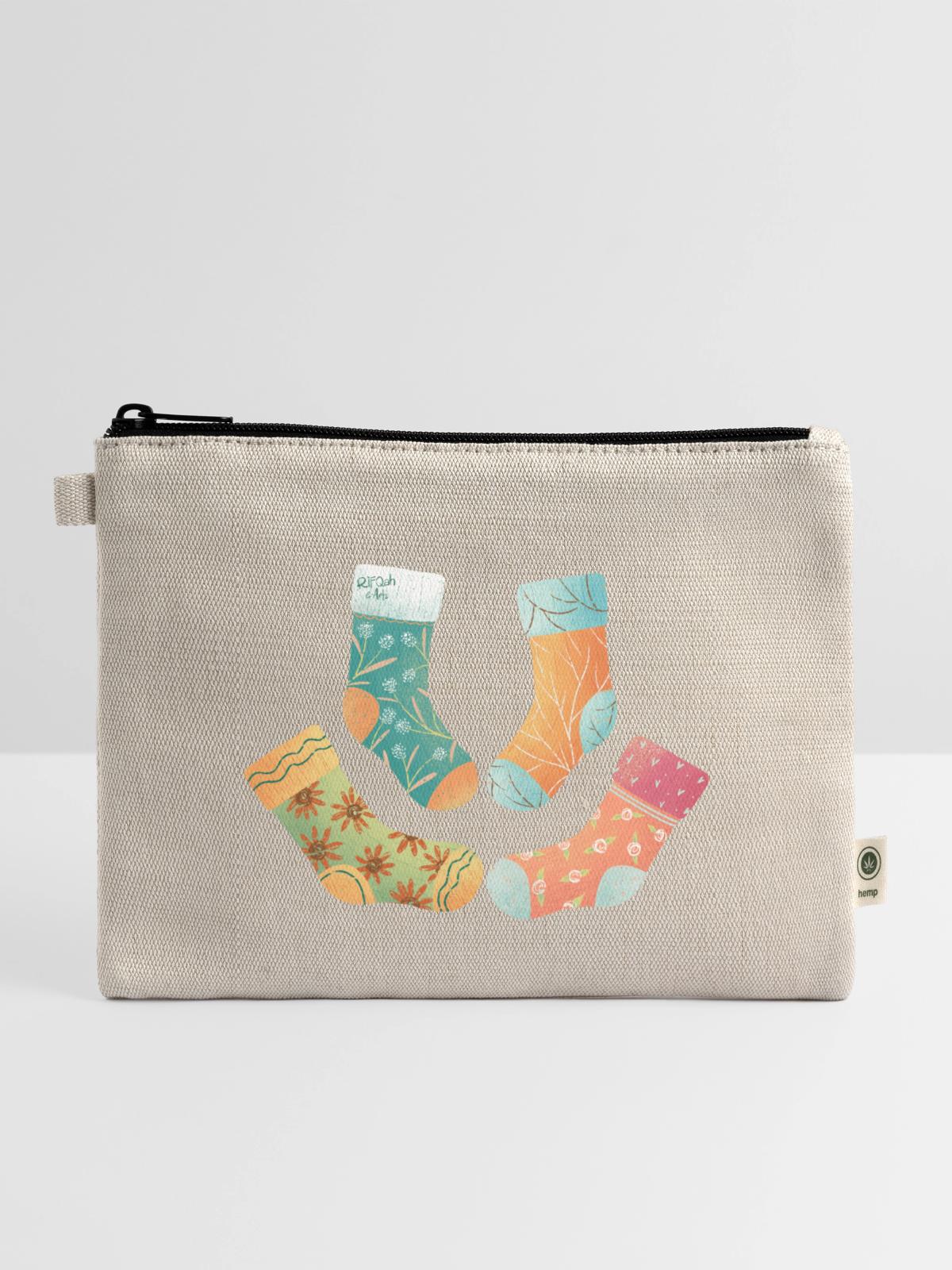 Cute Socks - Hemp Carry All Pouch - natural - Front