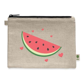 Watermelon, Summer Tropical Fruit - Hemp Carry All Pouch - natural - Front