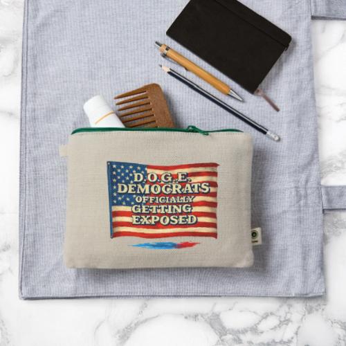 D.O.G.E. American Flag Retro - Hemp Carry All Pouch