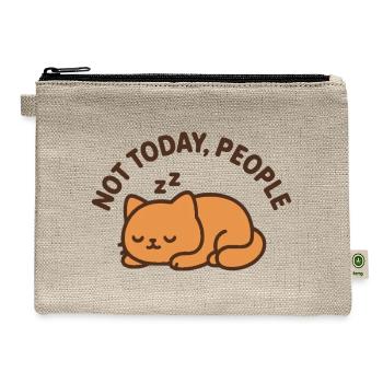 Not Today People, Sleepy Cat - Hemp Carry All Pouch - natural - Front