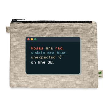 Programmer Poem Coding Humor Design - Hemp Carry All Pouch - natural - Front