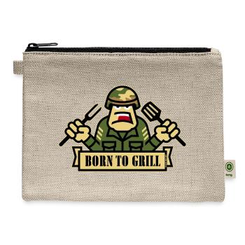 Born To Grill (Grilling BBQ Barbecue Army / Outl) - Hemp Carry All Pouch - natural - Front