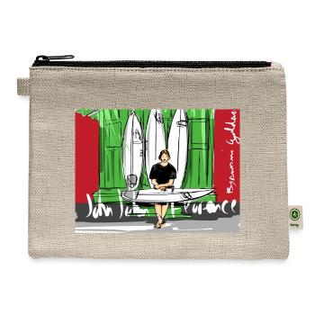 John John Florence Quiver with Background - Hemp Carry All Pouch - natural - Front