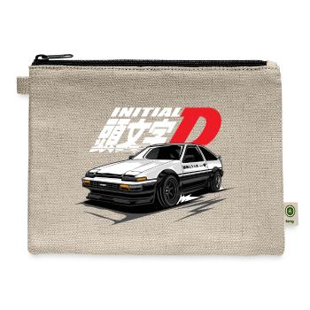 Toyota AE86 Drifter Shirt Design - Hemp Carry All Pouch - natural - Front