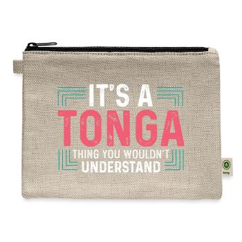 A Tonga Thing Patriotic Person Gift - Hemp Carry All Pouch - natural - Front