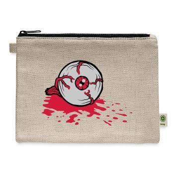 Halloween bloody horror eye - Hemp Carry All Pouch - natural - Front