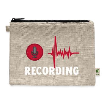 Recording. Cool Microphone Recording Studio - Hemp Carry All Pouch - natural - Front