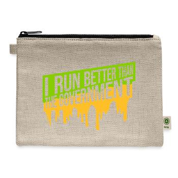 run better than government - Hemp Carry All Pouch - natural - Front