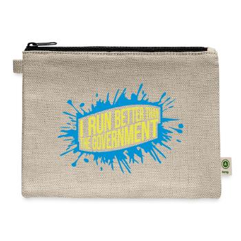 run better than government - Hemp Carry All Pouch - natural - Front