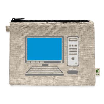 keyboard mouse screen computer - Hemp Carry All Pouch - natural - Front