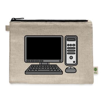 computer keyboard mouse screen - Hemp Carry All Pouch - natural - Front