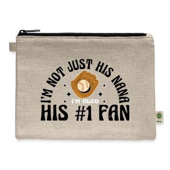 I'm Not Just His Nana, I'm Also His #1 Fan 2 - Hemp Carry All Pouch - natural - Front