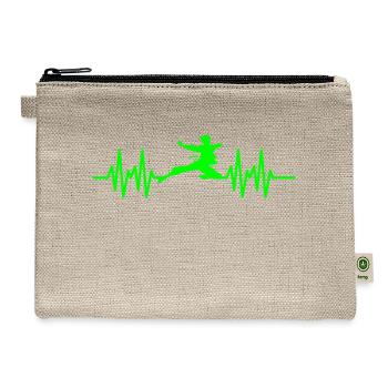 Karate Heartbeat Ecg Pulse For Karateka Martial - Hemp Carry All Pouch - natural - Front