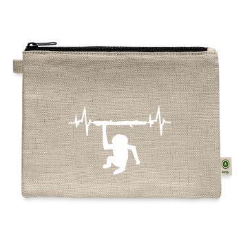 Gibbon Heartbeat Ecg Animal Welfare Design Fan - Hemp Carry All Pouch - natural - Front