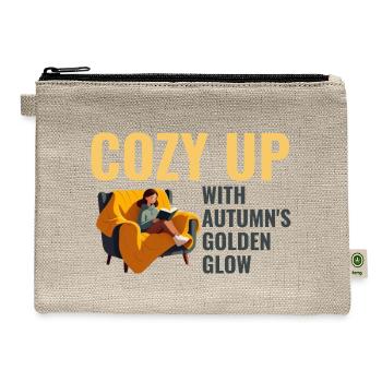 Cozy up with autumns golden glow - Hemp Carry All Pouch - natural - Front