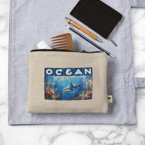 Ocean: Synthwave Shark - Hemp Carry All Pouch