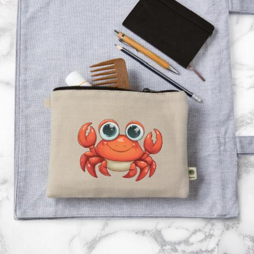 Cute Cartoon Baby Crab - Hemp Carry All Pouch