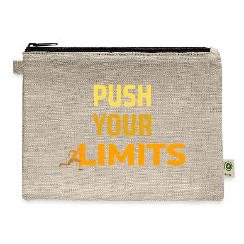 Push Your Limits Runner Graphic - Hemp Carry All Pouch - natural - Front