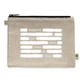 Redacted For Your Peace Of Mind Anti Government - Hemp Carry All Pouch - natural - Front