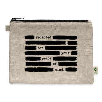 Redacted For Your Peace Of Mind Anti Government - Hemp Carry All Pouch - natural - Front