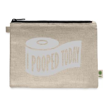 I pooped today quote - Hemp Carry All Pouch - natural - Front