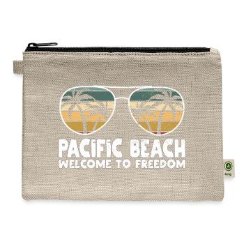 Pacific Beach Welcome to Freedom Vacation Sayings - Hemp Carry All Pouch - natural - Front