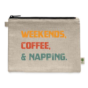 Weekends Coffee Napping - Hemp Carry All Pouch - natural - Front