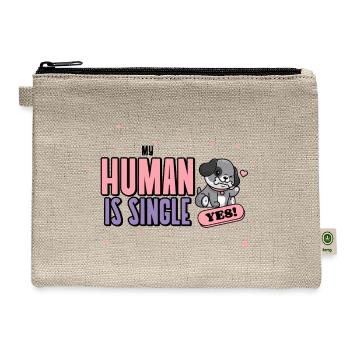 I'm Single guotescool tee shirt - Hemp Carry All Pouch - natural - Front