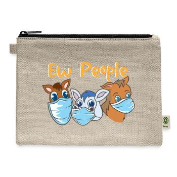 Horseback Riding Funny Horse Equestrian - Hemp Carry All Pouch - natural - Front