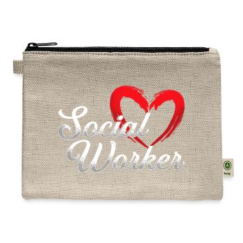 Social Worker Social Work Psychology Counseling - Hemp Carry All Pouch - natural - Front