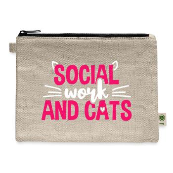 Social Work And Cats Social Worker green - Hemp Carry All Pouch - natural - Front