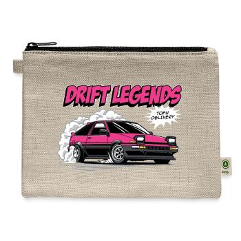 Toyota AE86: Drift King Shirt Design 2 - Hemp Carry All Pouch - natural - Front
