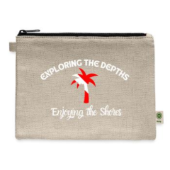 Exploring The Depths Enjoying The Shores - Hemp Carry All Pouch - natural - Front