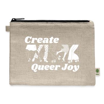 Create Queer Joy Vintage Dancing Queer Pride Month - Hemp Carry All Pouch - natural - Front