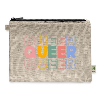Queer Typography Design - Hemp Carry All Pouch - natural - Front