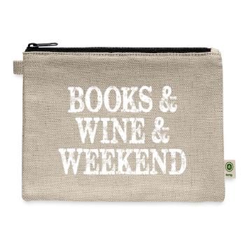 Books Wine Weekend - Hemp Carry All Pouch - natural - Front