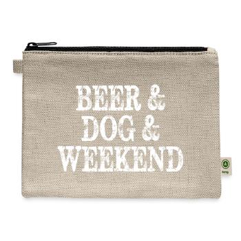 Beer Dog Weekend - Hemp Carry All Pouch - natural - Front
