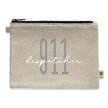 911 Ambulance Dispatcher Rescue Dispatch - Hemp Carry All Pouch - natural - Front