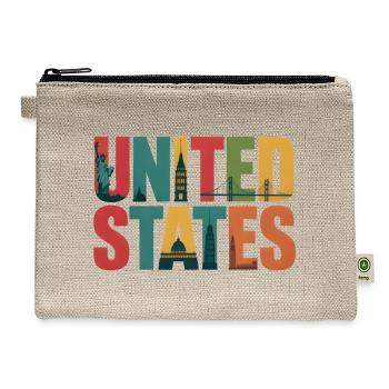 United States Landmarks Typography Tee - Hemp Carry All Pouch - natural - Front