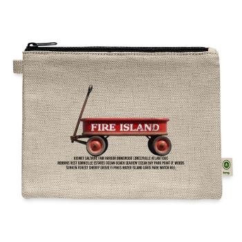 Fire island red wagon long island summer beach sea - Hemp Carry All Pouch - natural - Front
