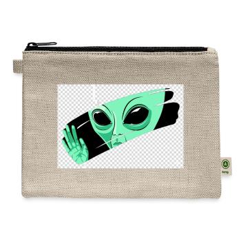 Mint Alien Wave Graphic - Hemp Carry All Pouch - natural - Front